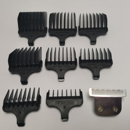 Shaver T-Blade + 8X Clipper Comb (#1- #8,1/8"-1",3mm-25mm) Replace For Wahl 9886 9888 9888L